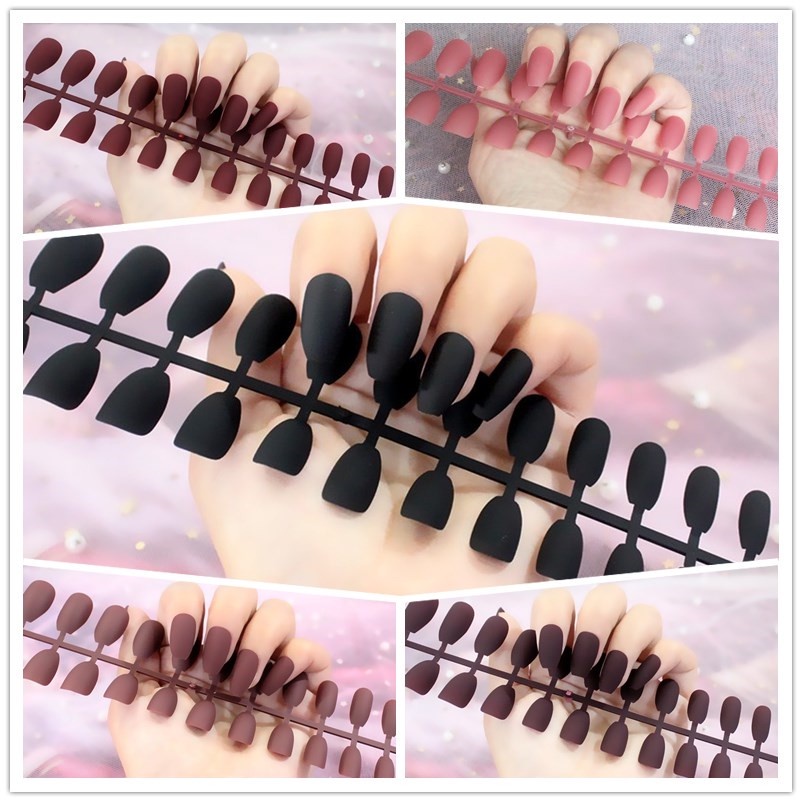 【with 24pcs Stickers】24Pcs False Fake Nail/false Nails/nail Stickers/ French Shiny Square Design Pre