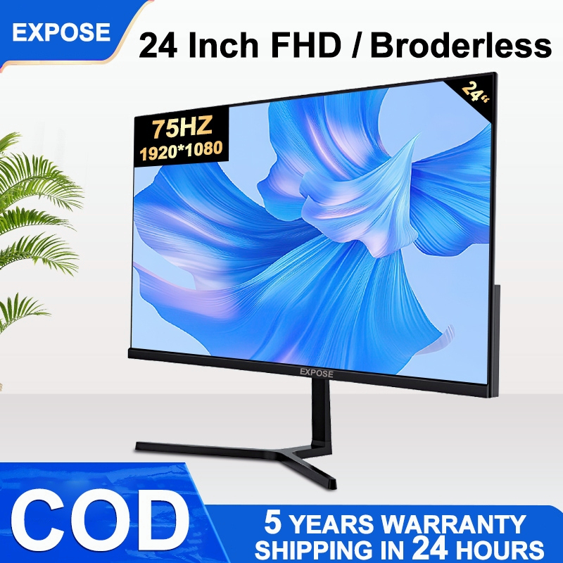 EXPOSE Curved Monitor PC 24 Inch With Speaker 75HZ 1080P LED Computer Monitor 27