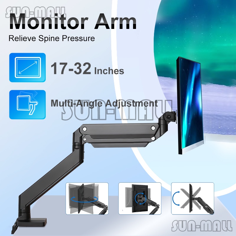 EXPOSE Monitor Arm Desktop Mount Bracket  17”-32” Bearing  10kg  360° Multi-Direction Adjustable  Co