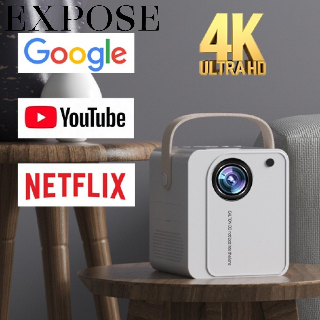 New Smart Projector Mini For Phone Android 9.0 HD 1080P 4K WiFi LED  Protable Wireless Built -in Net