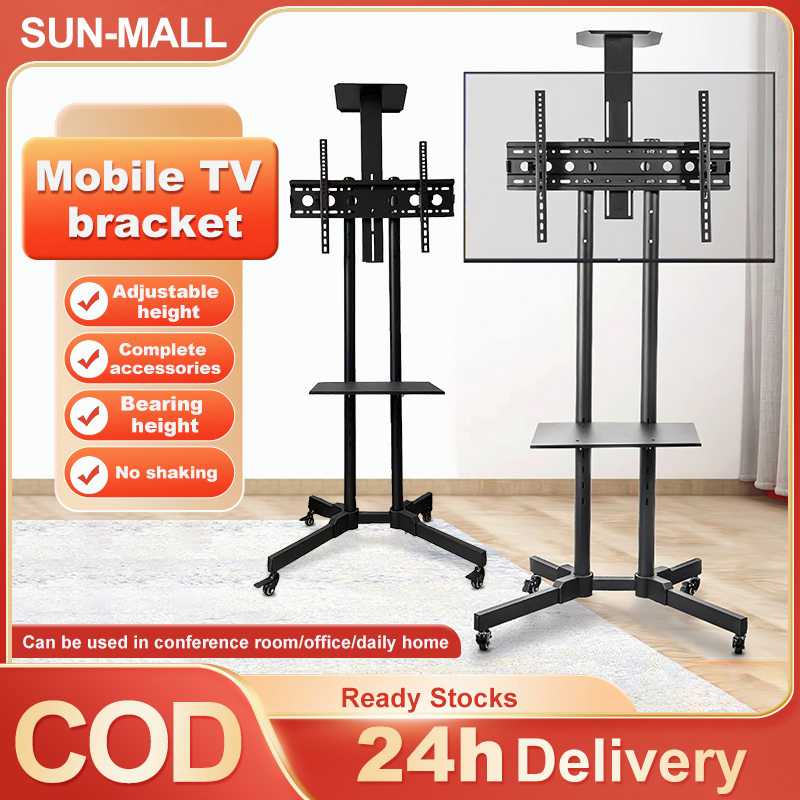 Tv bracket adjustable Bracket Mobile Adjustable Height Cart Trolley  TV Stand Bracket  Tv stand with