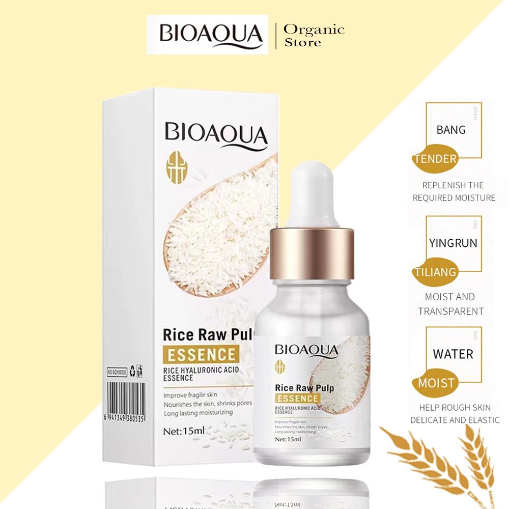BIOAQUA Essence Rice Raw Pulp Improving Roughness and Dullness Shrinking Pores 15ml