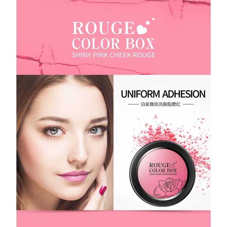 BIOAQUA Rouge Color Box Shiny Pink Cheek Rouge Blush Blusher  Makeup
