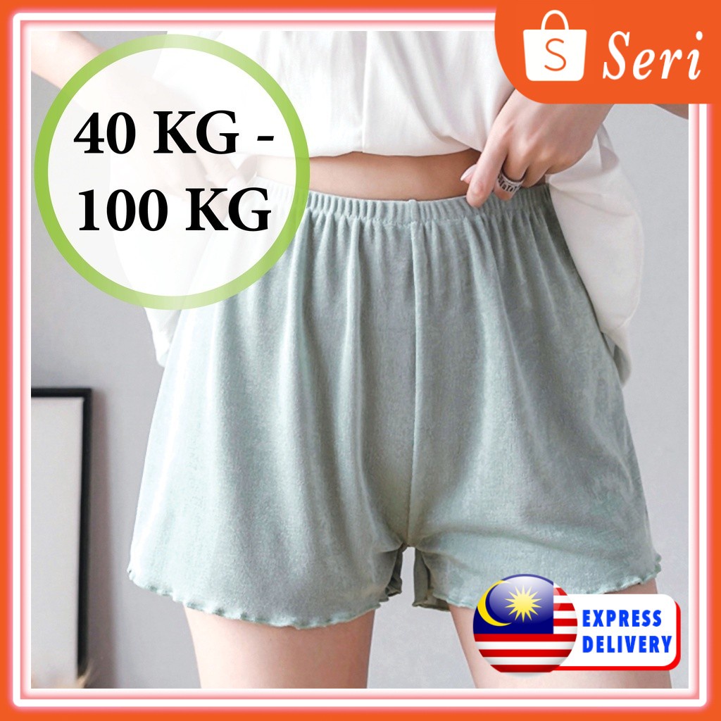 C016 High Quality Short Pants Women Ice Silk Safety Pants Seluar Pendek Wanita Seluar Tidur