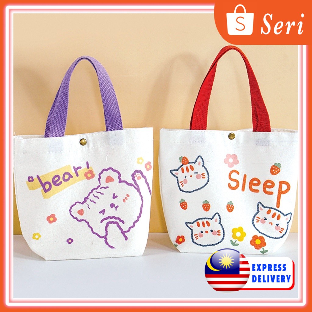 B129 Korea Canvas Tote Bag Tangan Handbag Perempuan Handbag Wanita Handbag Murah Tote Beg Handbeg Pe