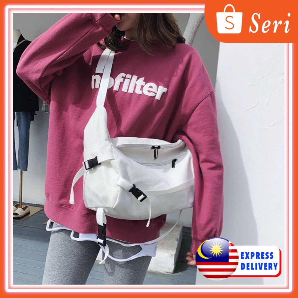 B099 Large Capacity Canvas Bag Lelaki Bag Perempuan Travel Bag Silang Besar Bag Silang Canvas 大容量帆布斜