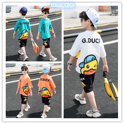M&K 3-12 years Baby Boy Clothes Kids  (Cotton) Two-Piece Children 's Clothing Boys' Short-Sleeve
