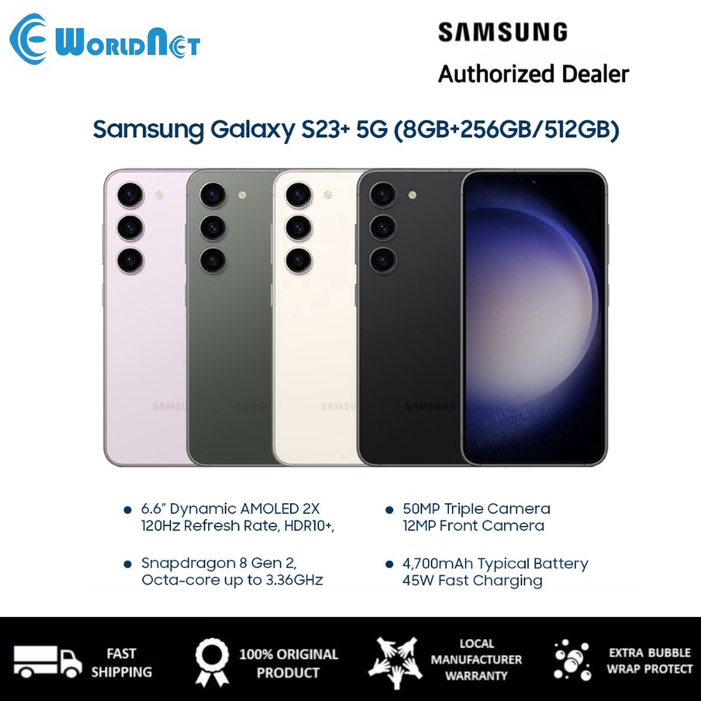 Samsung Galaxy S23+ 5G Smartphone - Original 1 Year Warranty by Samsung Malaysia