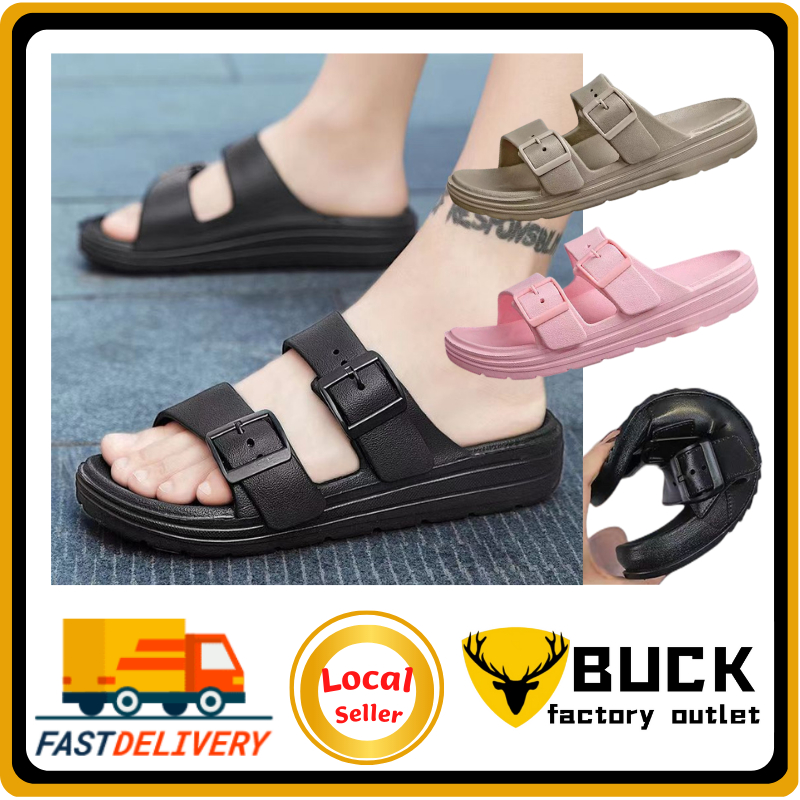 Ready Stock✨Anti-Slip Wear-Resistant Men/Women Slippers-Black/White/Khaki/Pink(36-45 Size)Selipar Le