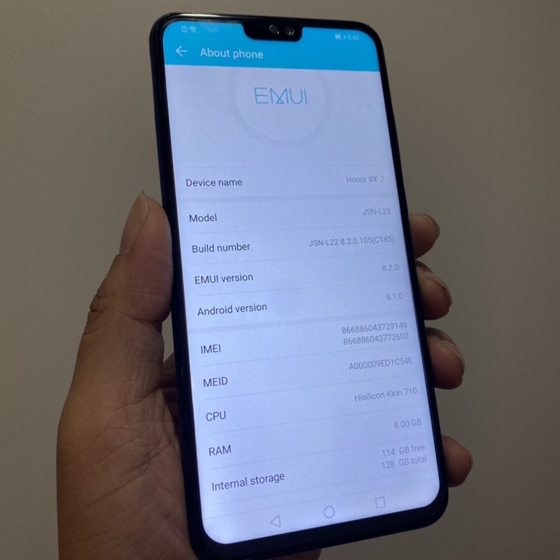 Honor 8x (6+128 4GLte) 100% Original Showroom Demoset 90-95% Condition LikeNew