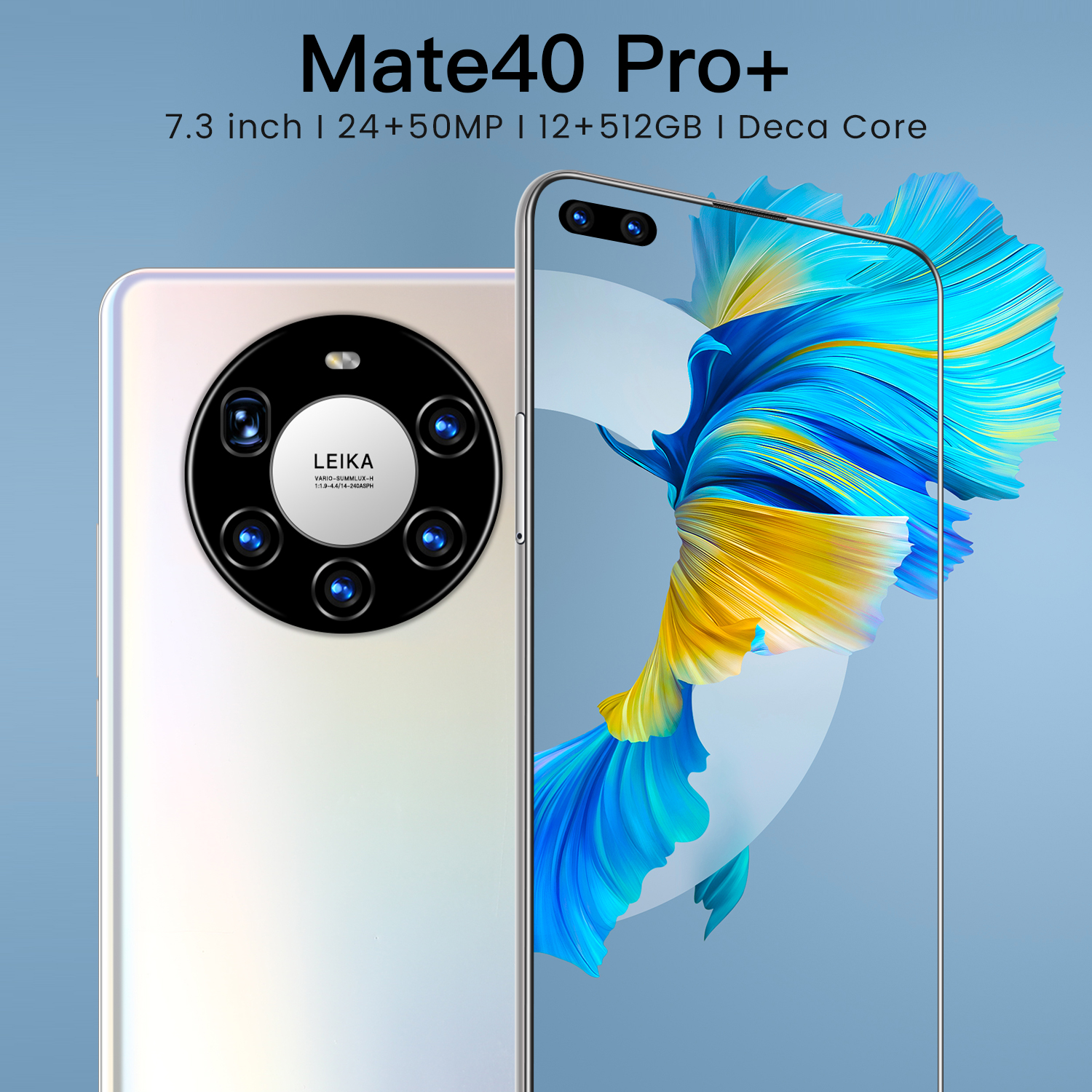 Hot Selling Mate 40 Pro+ 12GB+512GB 7.3 Inch full Display Android 10.0 Mobile Cell Smart phone