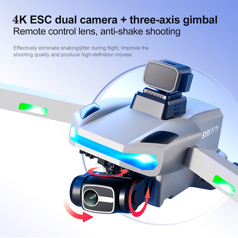 2022 NEW S135 MAX Drone GPS 8K Professional Dual HD Camera 3-Axis Gimbal FPV Brushless Quadcopter To