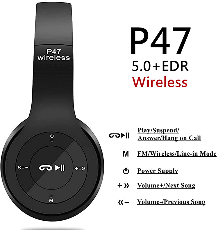 P47 Super Bass TWS 2022 5.1 Headphone P47 Audifono