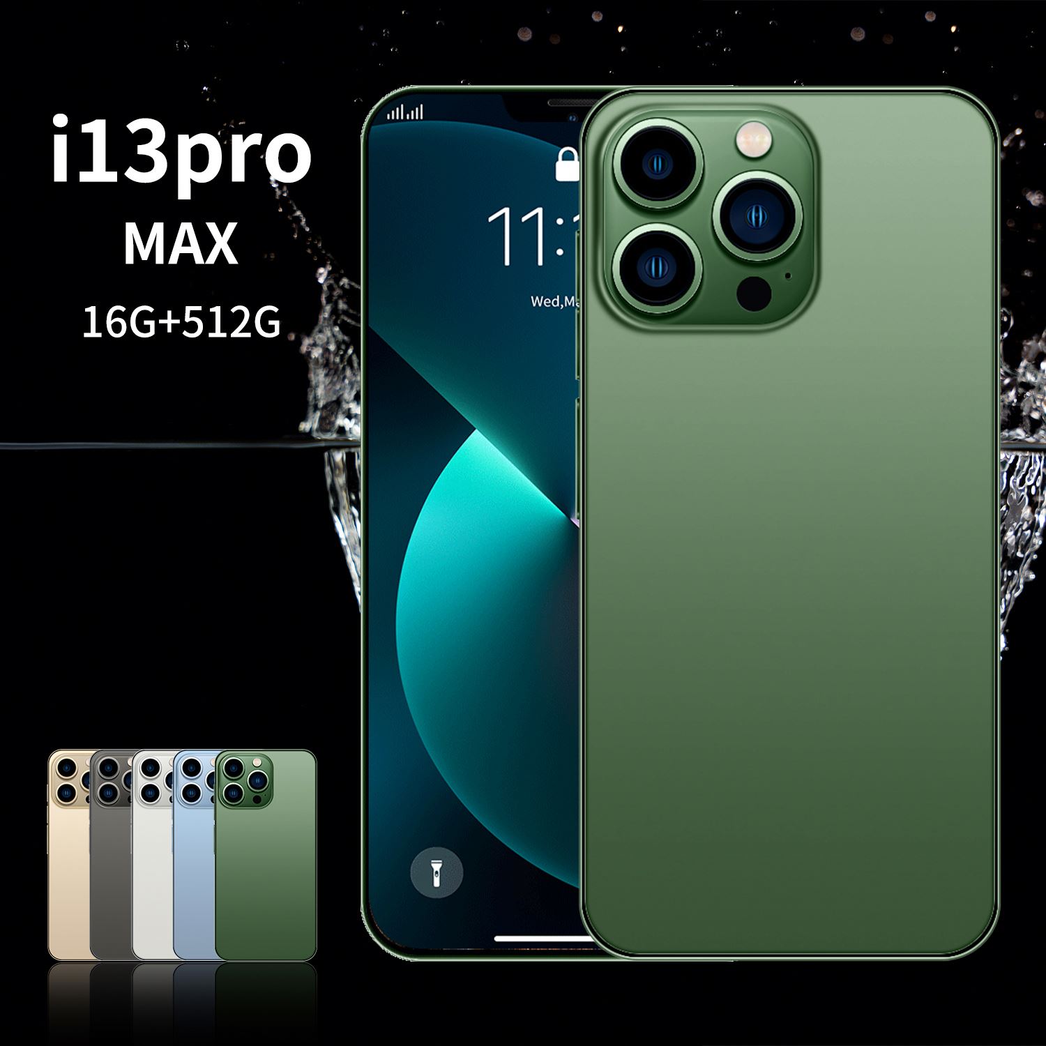 Original I13 Pro Max Phones Smartphones 16GB+512GB Unlock Mobile Phone13 10-Core 5G LET Cellphones D