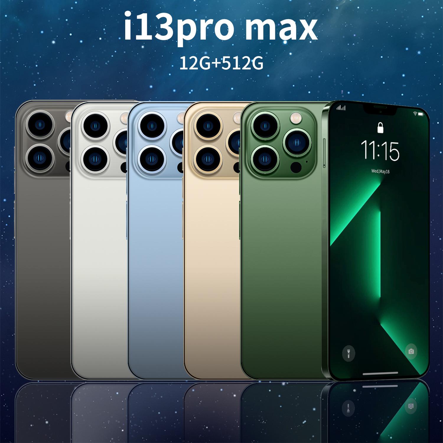 i13 Pro MAX 16GB + 512GB Android smartphone 10 core 5G LET phone 3 camera MTK6889 face ID unlock mob