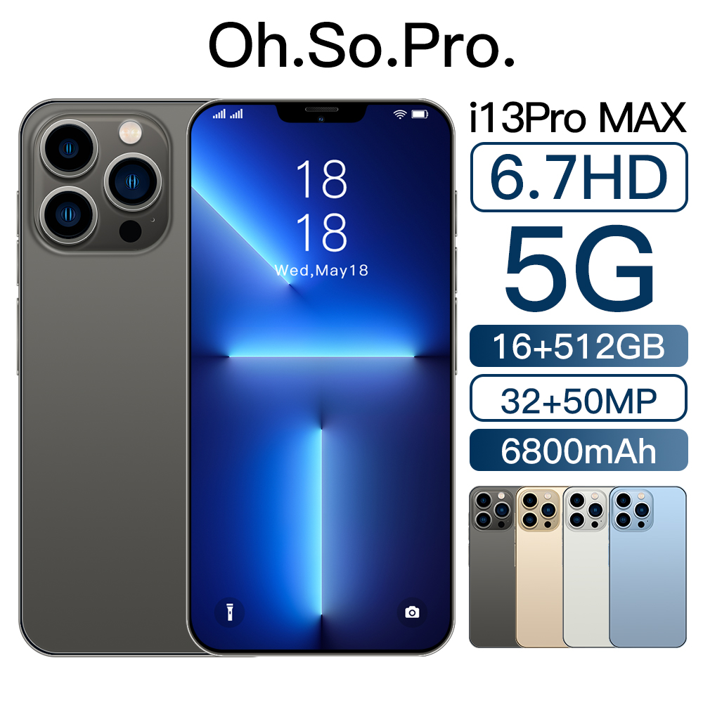 Original phone 13 pro max i 6.7 Inch 12gb + 512gb Android Smartphone 5g Phone Global Version Mobile 