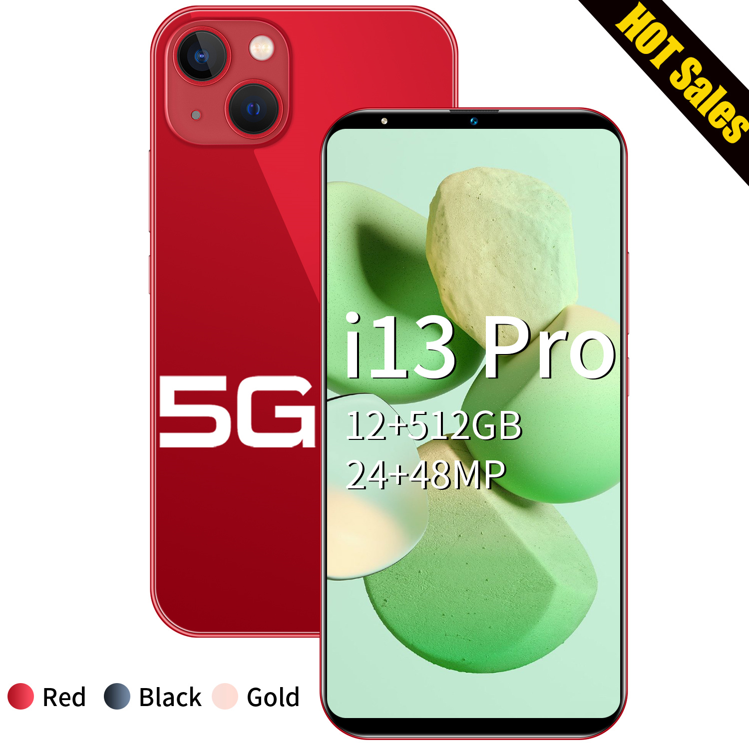 Phone i 13 Pro 6.7 Inch 12GB+512GB Android Original Smart Cell Phone Unlocked Dual SIM Mobile Phone