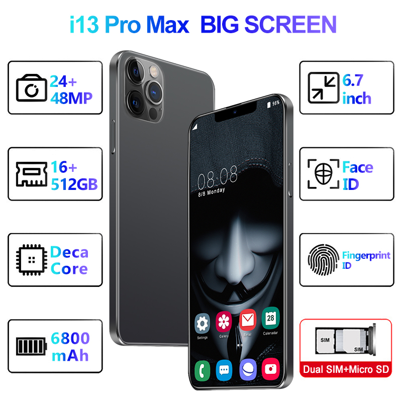 Free delivery online shopping i13 phone13 Pro max smartphone i13 Pro max with TV function