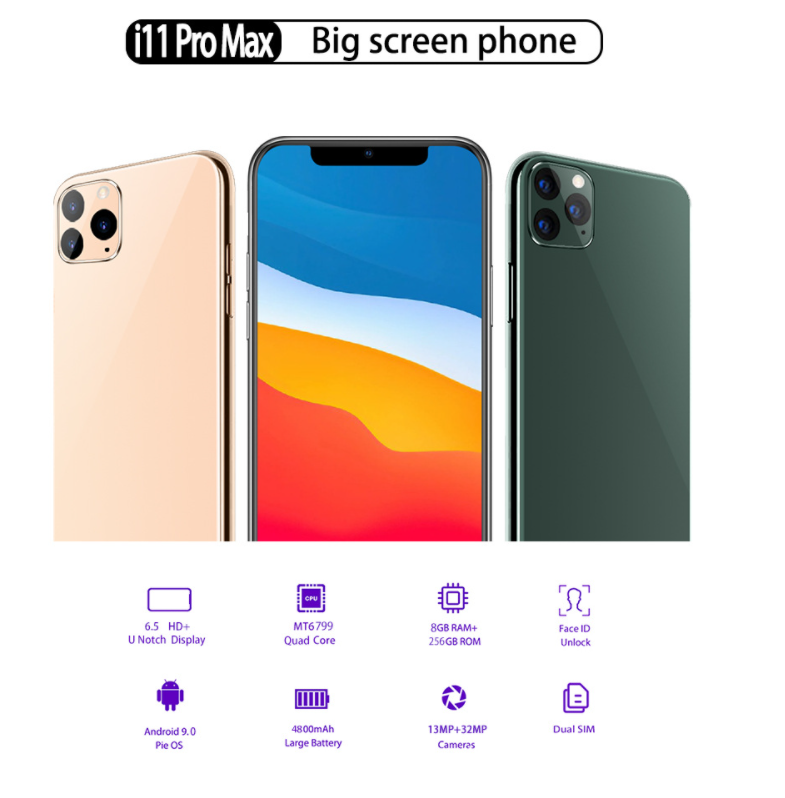 Factory Price Cheap Suitable for the public I11pro smartphone 8GB+256GB mobilephone Android10.0 Mobi