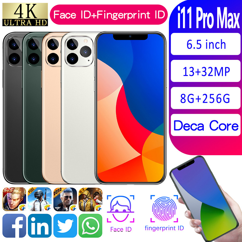 Factory Price Cheap Suitable for the public I11pro smartphone 8GB+256GB mobilephone Android10.0 Mobi