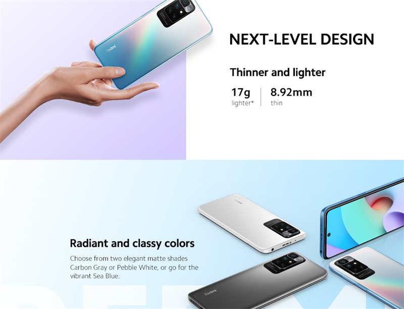 2022 Global Version Xiaomi Redmi 10 4GB RAM 64GB ROM 50MP AI Quad Camera 5000mAh Large Battery Redmi