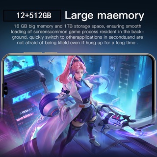I14PM 5G Smartphone 6.8inch HD Full Screen 12GB+512GB Memory Camera 48MP+64MP Android 12 telefon mur