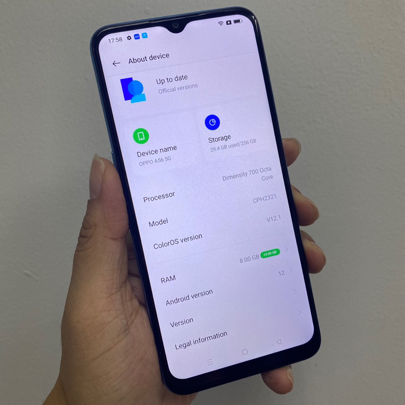 Oppo A56 (8ram256gb 5G) 100% Original Demoset 98% Like New