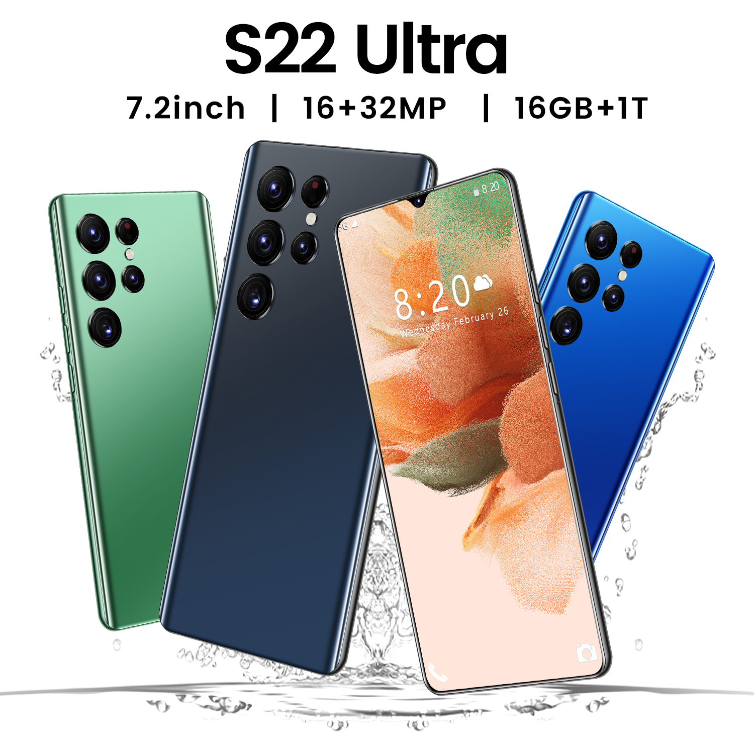 2022 NEW Galaxy S22 Ultra 5g Phone 7.3 Inch 16Gb + 1Tb Android Smartphone Android 12.0 Mobile Phones