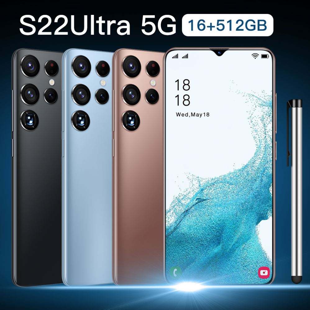 5G Smartphone S22 Ultra 6.7 inch Big Screen 16GB+512GB Smartphone Android 6800mAh 5G Cellphone Dual 