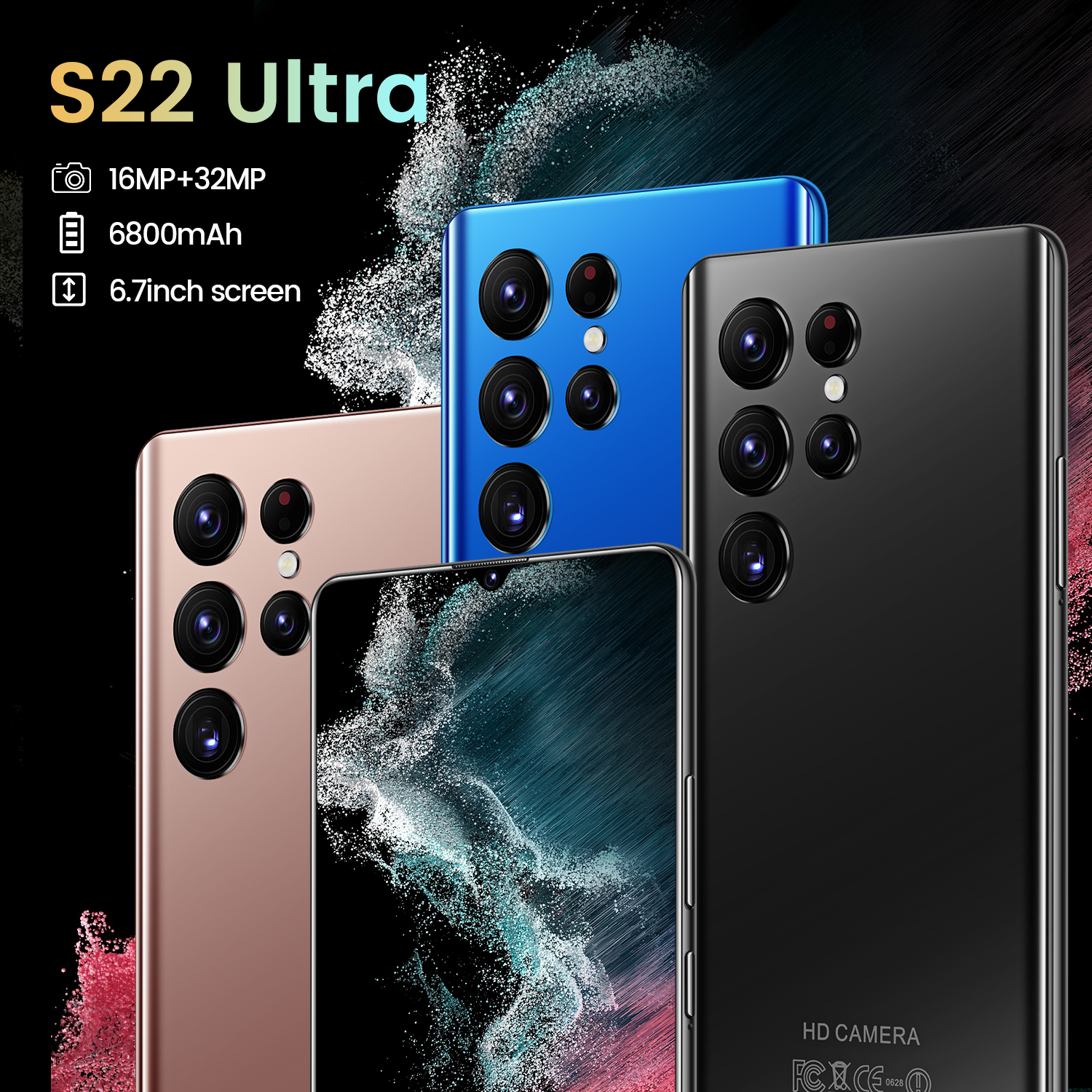 Original S22 Ultra 6.7 inch 16GB + 512GB Android smartphone 10 core 5G LET phone HD screen face ID G