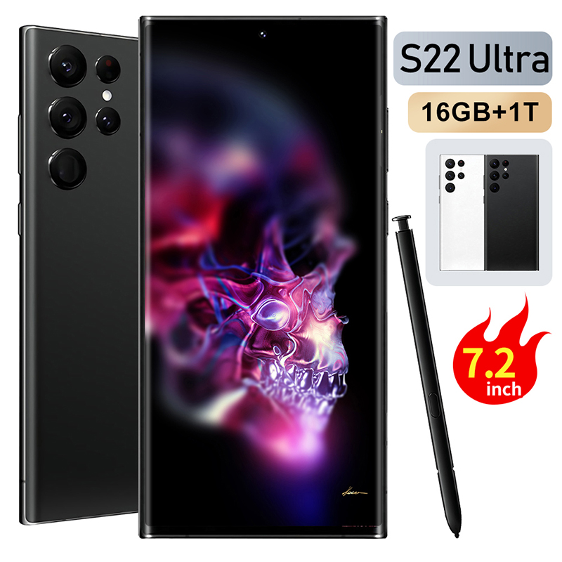 Latest design 2022 New Galaxy S22 Ultra 5g Phone 7.3 Inch 16gb + 1tb Android Smartphone Android 12.0