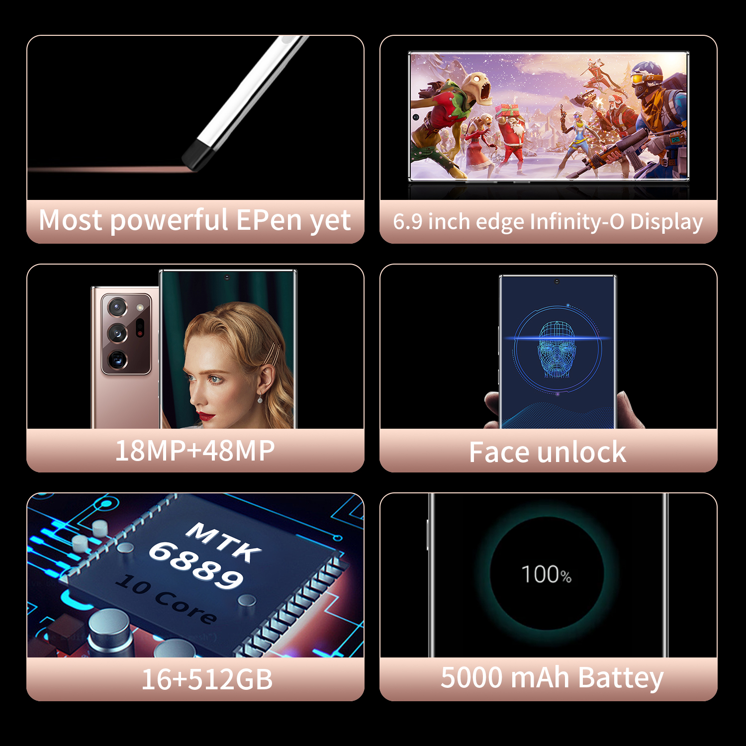 2022 new Note 20 Ultra New 6.7Inch Smartphone 4G 5G Unlock Android Mobile Original Cellphone Cell Sm