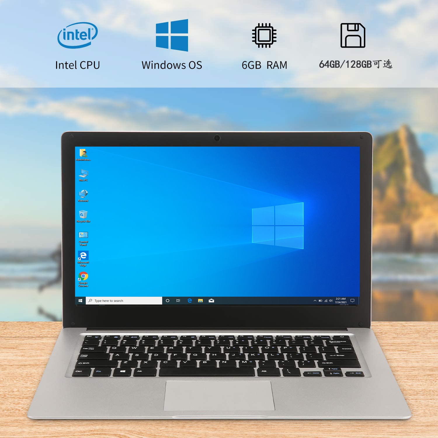 Cheap Price 13.3 Inch Cheap laptops With Aplollo Celeron Dual Core Cpu 6G RAM 64GB Win 10 OS Office 