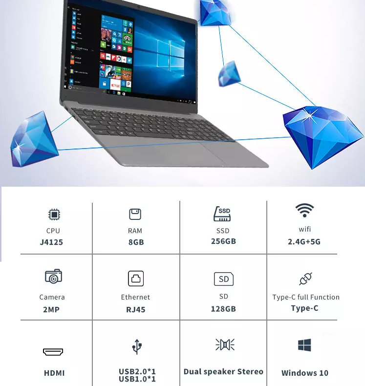 14.1" Full Metal Case Notebook Computer Laptop i7 Laptop Notebook
