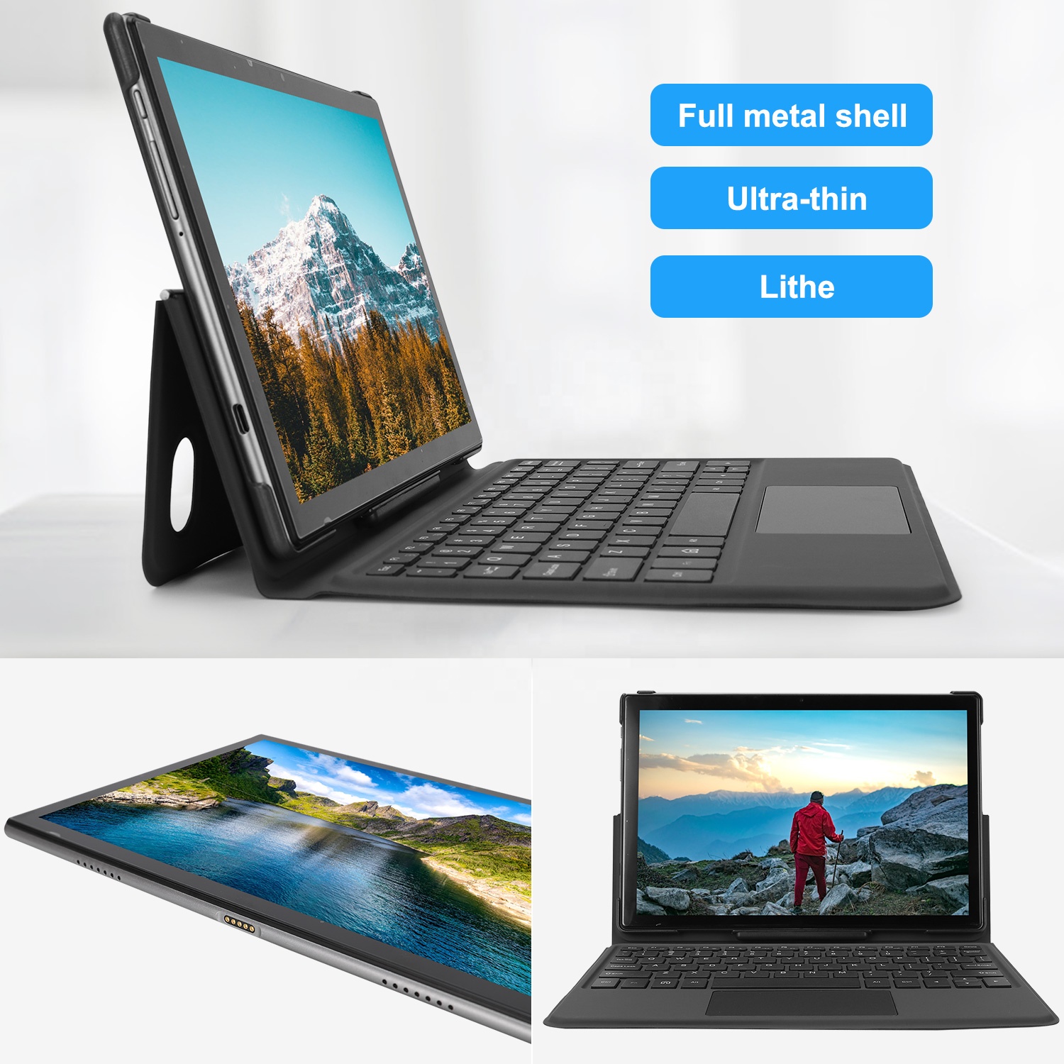 Veidoo Android 10 inch Tablet 2 in 1 Octa-Core 4GB 64GB 4G Dual SIM Card 5G WiFi Tablets 10.1" FHD T
