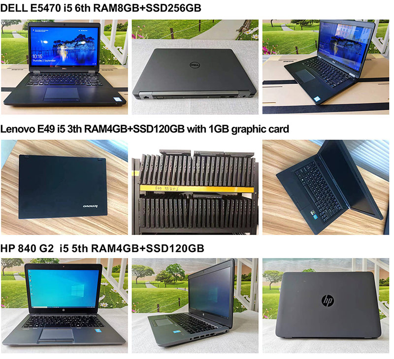 Wholesales supply i3 i5 i7 Clean win 10 Used laptops second hand laptop 14.1inch  A grade  Refurbish