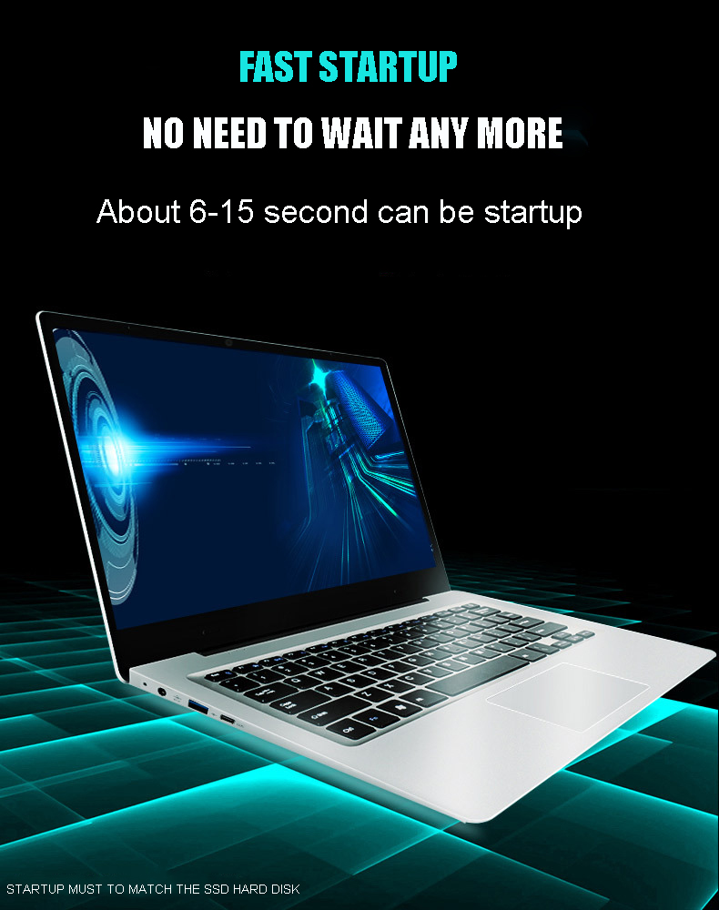 New Upgrade Fast Processing Speed USB 3.0 Transmission Thin Laptop PC 15.6 inch 8GB Notebook Compute