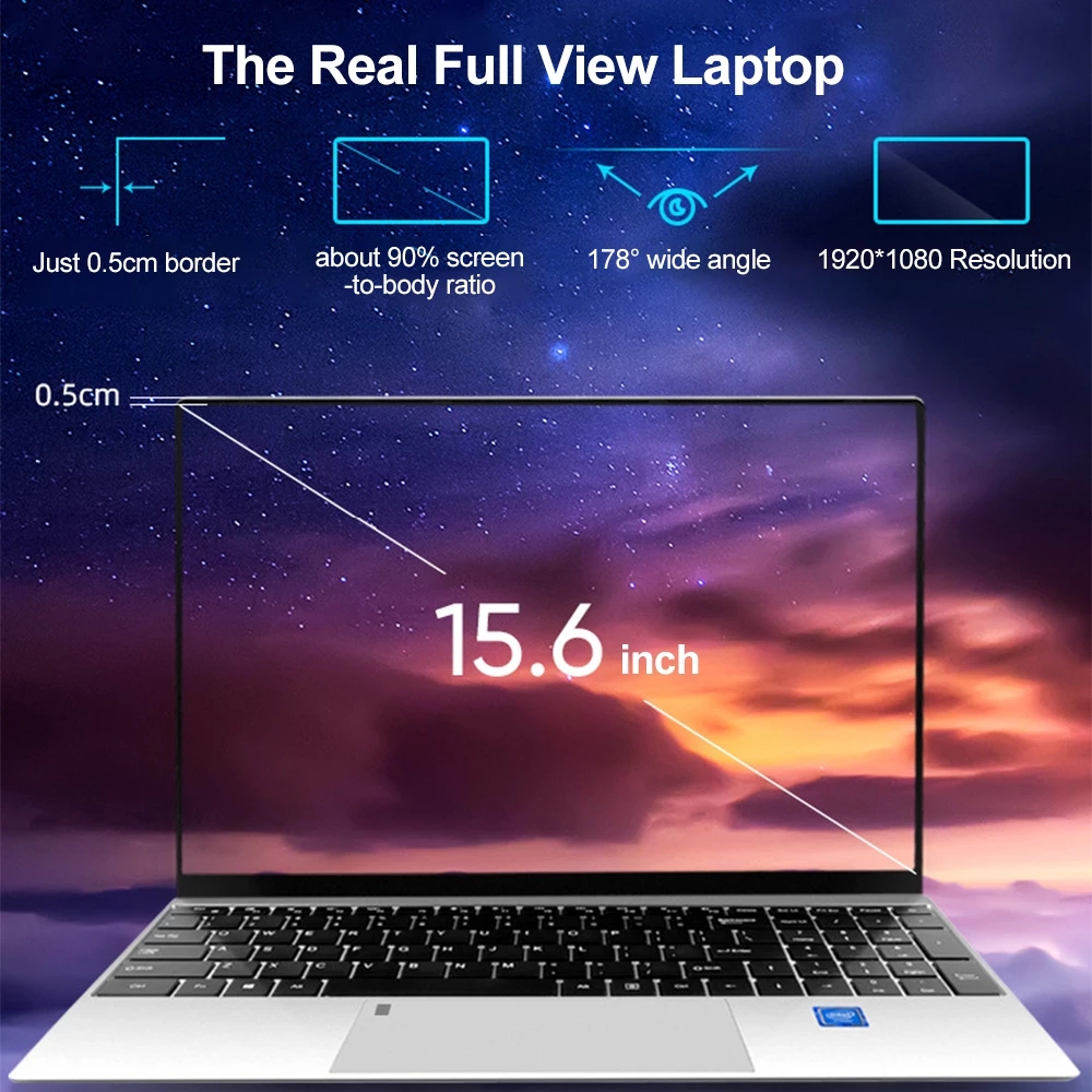 DDR4 Ram 8G Rom 512GB 2T 3TB SSD  15.6" Laptop Computer 2.4G/5.0G Wifi  J4125 win 10 pro laptop