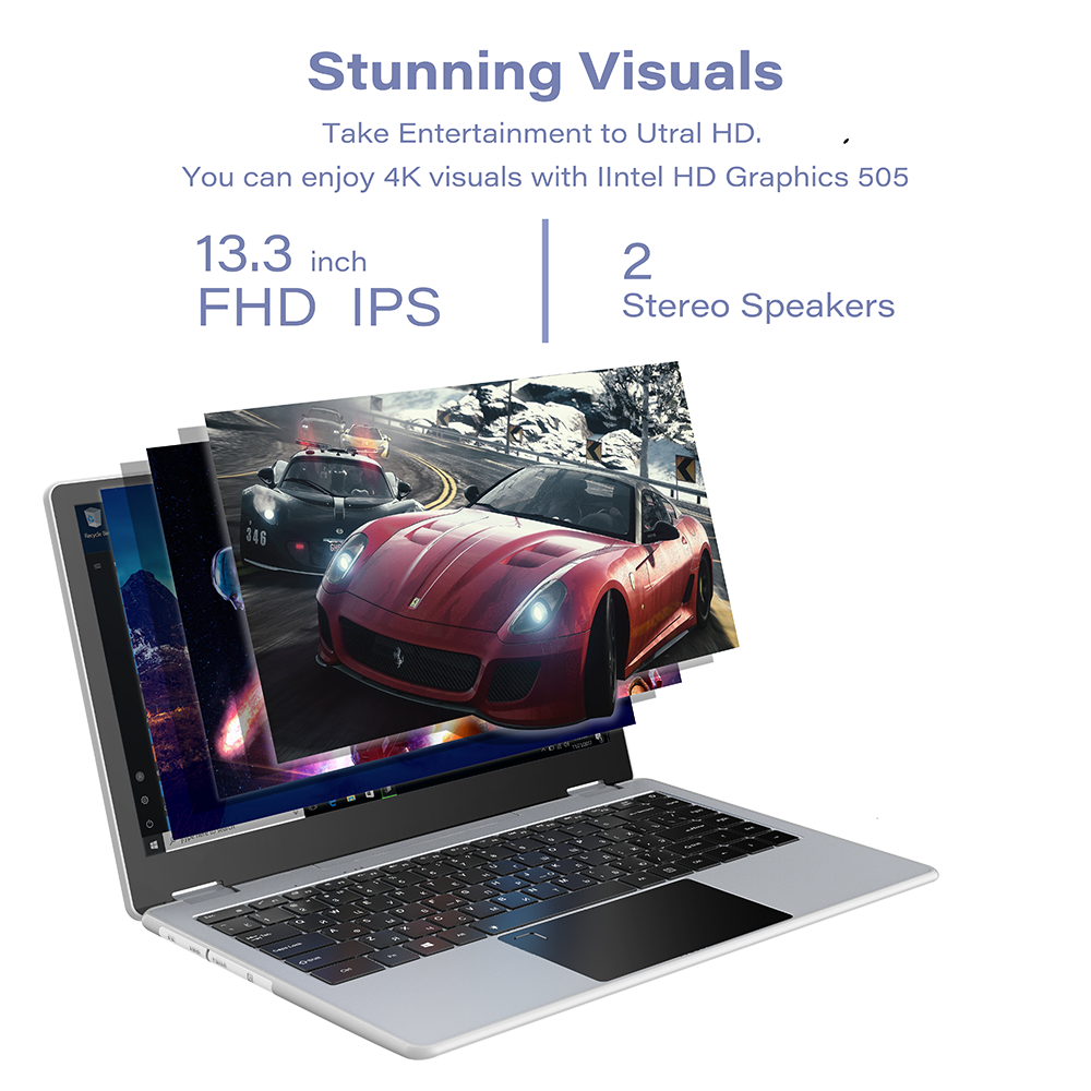 China import laptops 13.3 inch win 10 cheap all in one laptop stock 6GB + 256GB home series laptop
