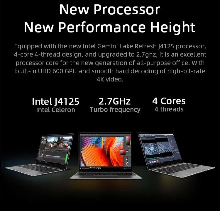 Newest CHUWI GemiBook Pro 14 inch Notebook 16GB 512GB Intel Celeron J4125 Quad Core 2160*1440 IPS La