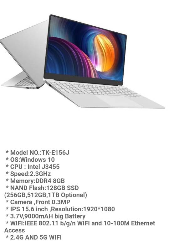 Core I7 10th gen Cheap Gaming Laptop 15.6 Inch laptop I5 8GB DDR4 128GB HDD Win10 Netbooks Laptop Co