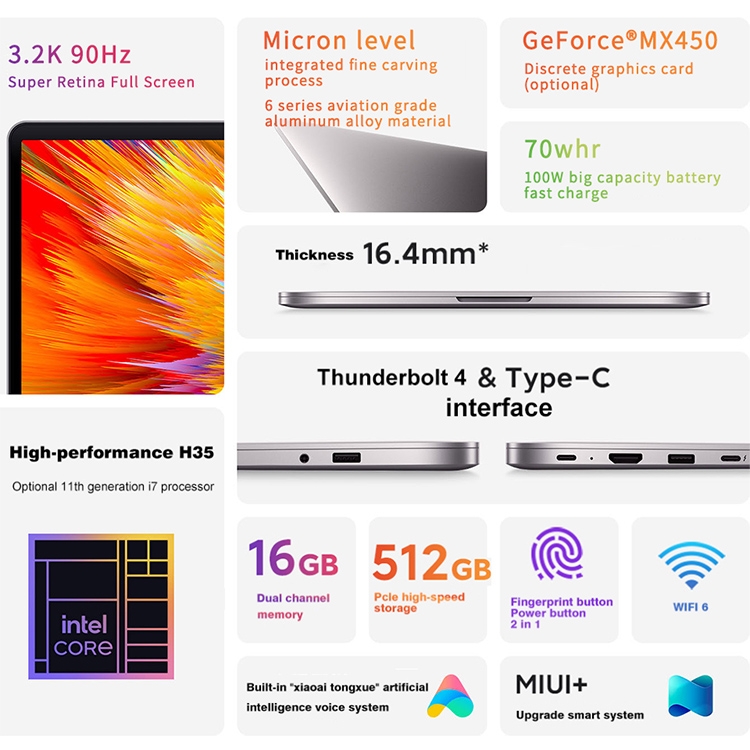 Original Xiaomi RedmiBook Pro 15 Laptop, 15.6 inch, 512GB Notebook Xiaomi Laptop