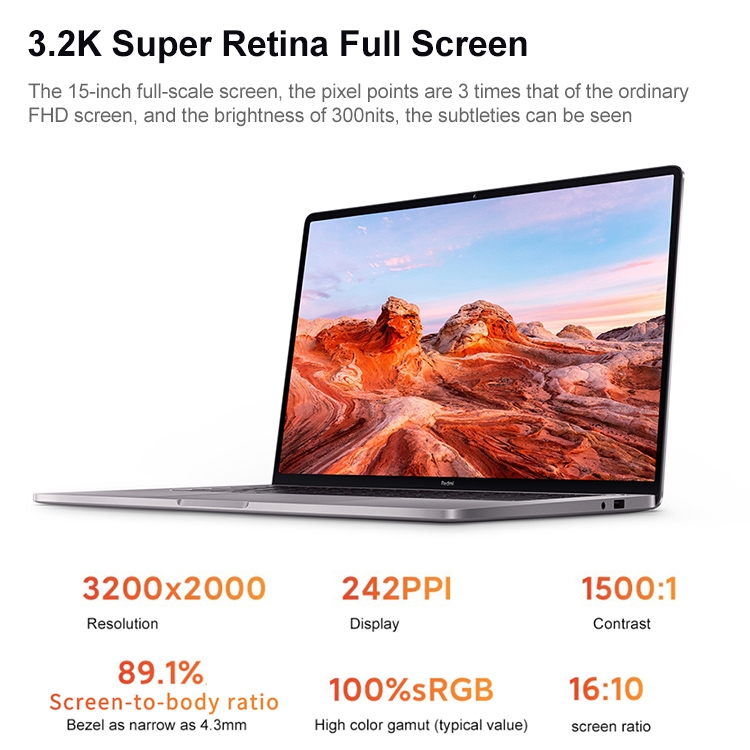 Original Xiaomi RedmiBook Pro 15 Laptop, 15.6 inch, 512GB Notebook Xiaomi Laptop