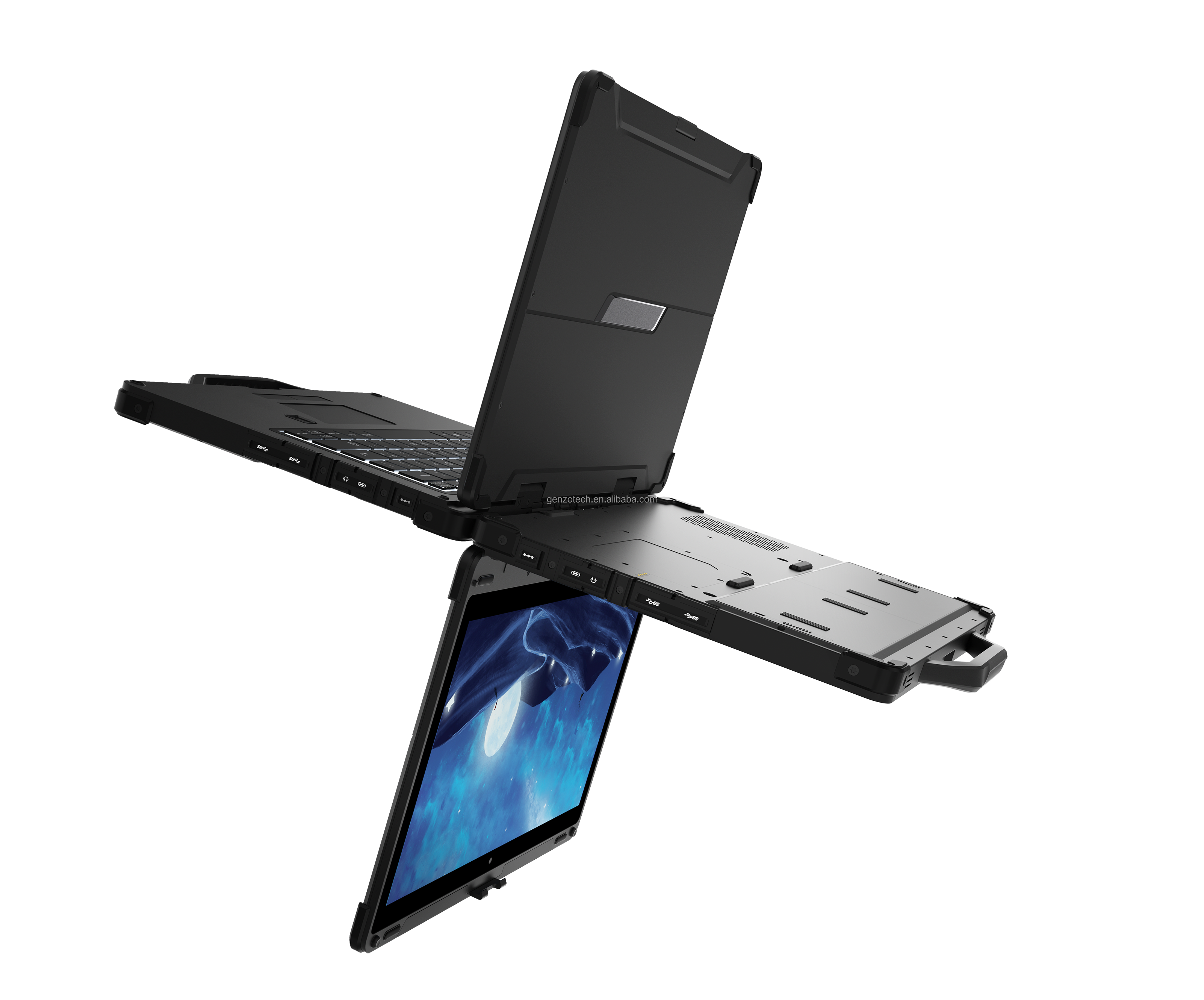 GENZO factory Rugged laptop13.3 inch Fully Rugged Laptop, rugged notebook computer with Barcode Fing