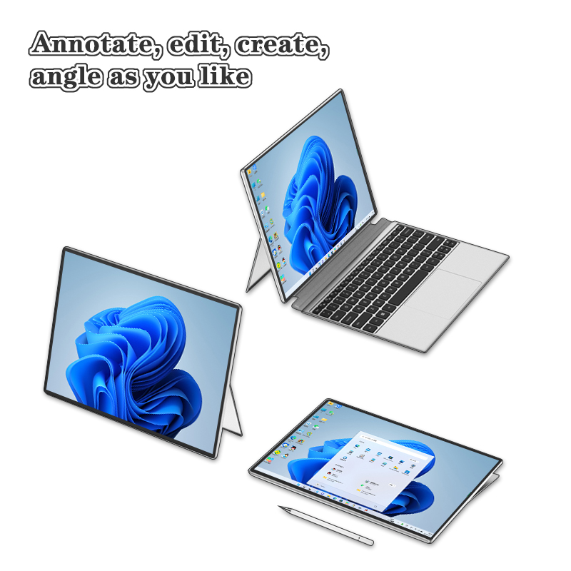 12.3 inch 2 in 1 Laptop Intel Celeron J4125 Quad Core 8G RAM Windows 11 Laptops Touch Screen Tablet 
