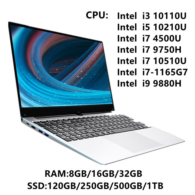 15.6 inch Notebook Computer 16GB 32 GB Ram Intel i