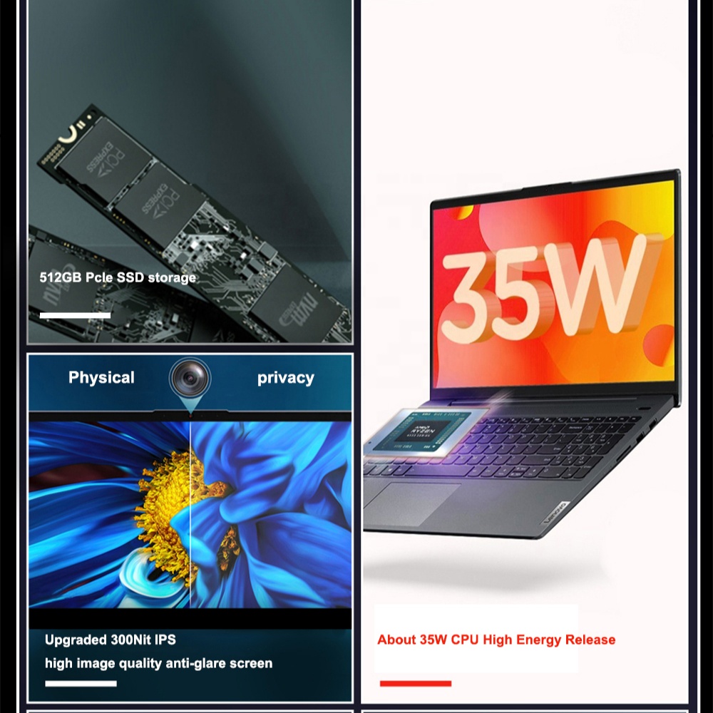 Original Lenovo Xiaoxin Air15 Laptop 15.6 Inch Ryzen R5 5500U CPU 16G DDR4 512G M.2 NVMe SSD Noteboo