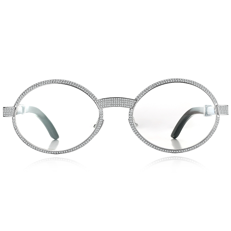 Borregls S925 Sterling Silver Moissanite Diamonds Buffalo Horn Glasses Men 2022 New Sunglasses Women