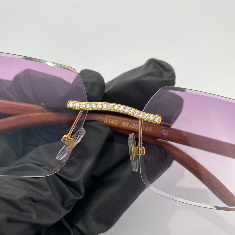 New Product Moissanite Diamond Buffalo Horn Glasses 18K Gold Plated Iced Out Hip Hop Glasses Fashion