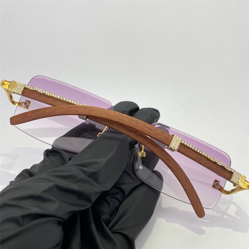 New Product Moissanite Diamond Buffalo Horn Glasses 18K Gold Plated Iced Out Hip Hop Glasses Fashion